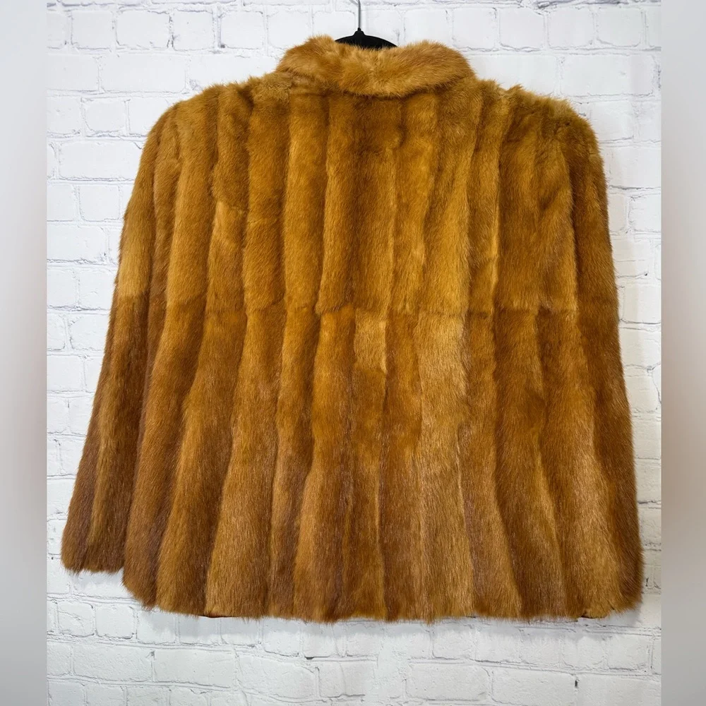 Vintage 50’s/60’s honey brown/whiskey colored mink fur “swing coat”/stroller - Picture 2 of 13